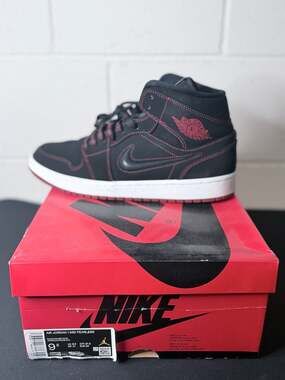 Air Jordan 1 Mid Fearless 'Come Fly With Me' Black Gym Red White (CK5665-062)